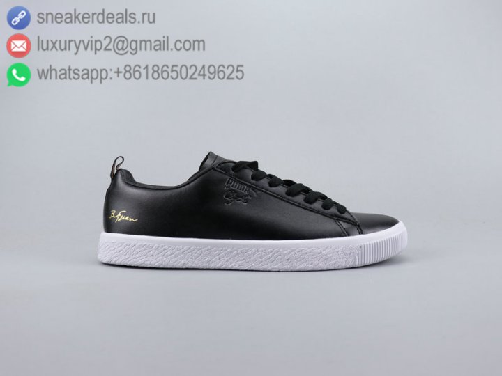 Puma Clyde Core L Foil Jr Men Sneakers Black Leather Size 40-45